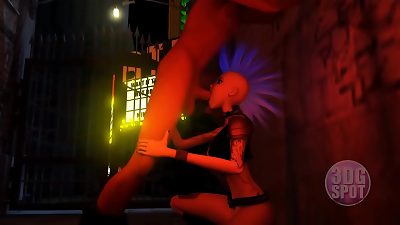 3DGSPOT - naughty goth woman Lets giant hard-on Stranger facehole Her In bitch Positions! 3 dimensional ANIMATION!