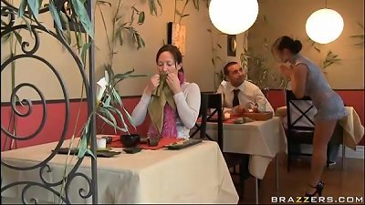 Sissy tries some dark-hued meat in the living butts