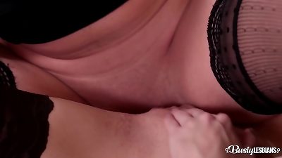 big-titted lesbos Chessie Kay & Donna Bell fill their wet pinks with nips